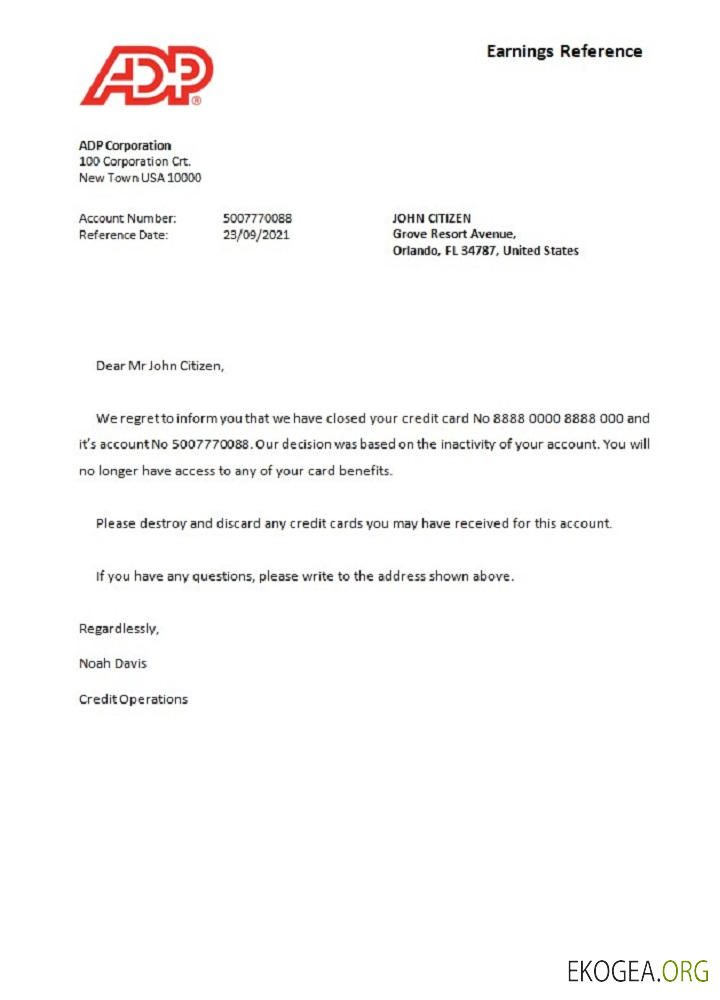 Référence USA , ADP , closure